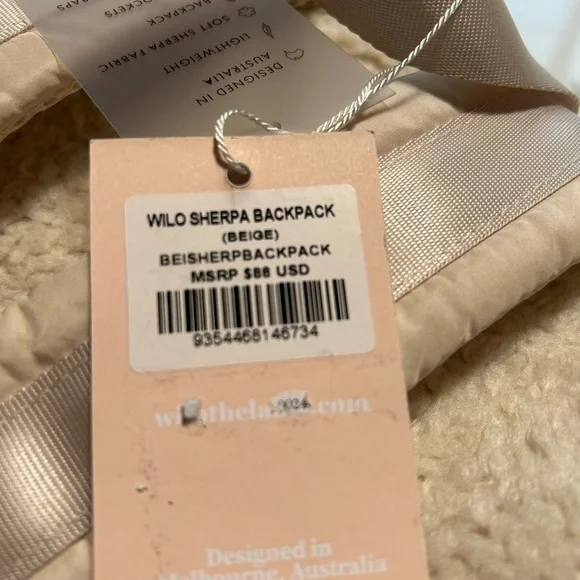 Wilo The Label Sherpa Backpack in Cream New Ready for Gifting - Picture 10 of 10